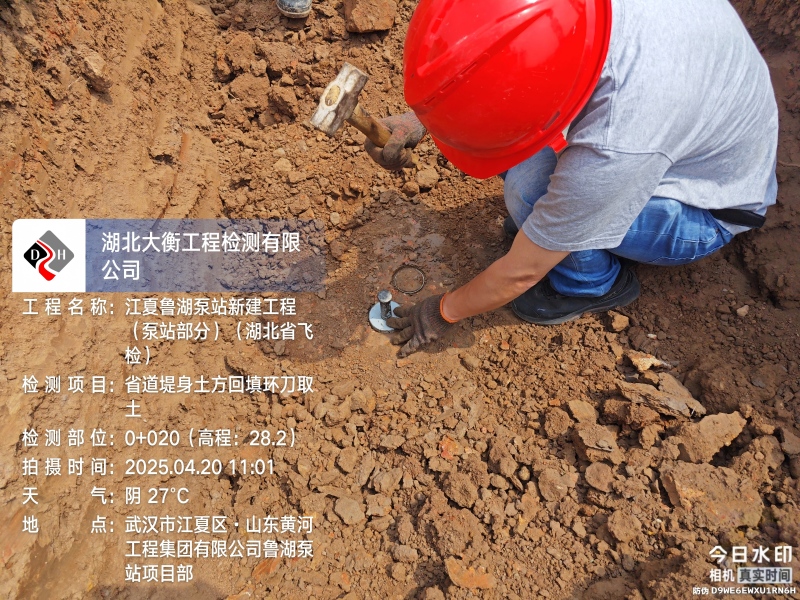 江夏魯湖泵站環(huán)刀取土